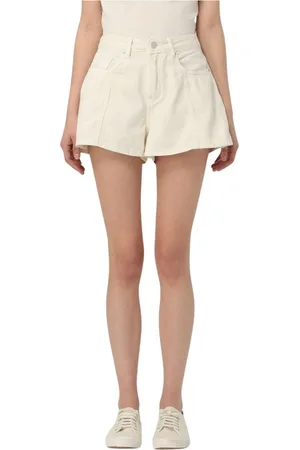 Armani Exchange Femme, Shorts, , Taille: W29 Short en Denim Jaune Plissé