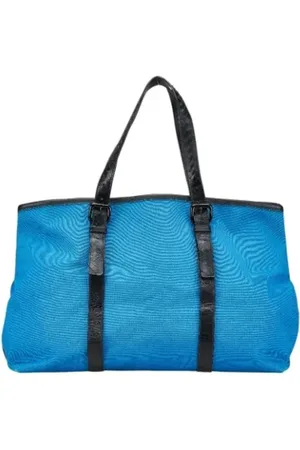 Bottega Veneta Femme, Pre-owned, Bleu, Taille: ONE Size Pre-owned Toile sacs-main