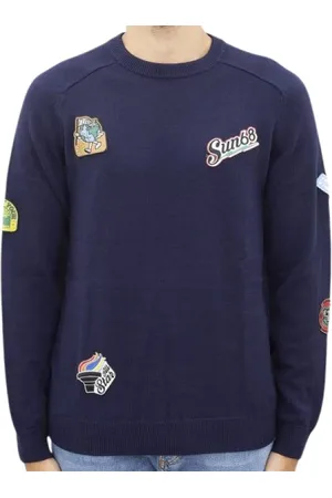 sun68 Homme, Pulls, Bleu, Taille: S Pull en maille à col rond