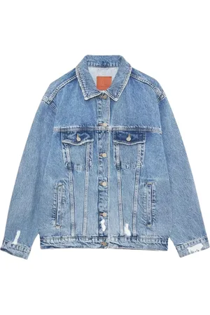 ANINE BING Femme, Vestes, Bleu, Taille: 36 FR Veste en Jean Bleu Style Oversize Déchiré