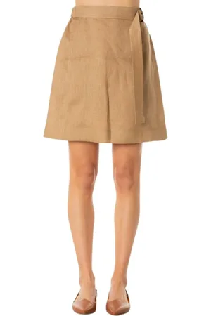 Maison Margiela Femme, Jupes, Brun, Taille: 40 FR Jupe en Lin - Couleur Camel