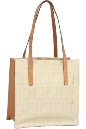Fendi Femme, Pre-owned, Blanc, Taille: ONE Size Pre-owned Toile sacs-main