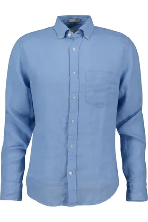 GANT Homme, Chemises, Bleu, Taille: 2XL Chemise Casual en Lin