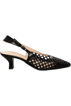 BIANCA DI Femme, Chaussures, Noir, Taille: 38 EU Sandales slingback en cuir tressé noir