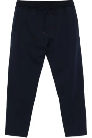 Brunello Cucinelli Homme, Pantalons, Bleu, Taille: L Pantalon Bleu Marine à Cordon de Serrage et Jambe Fuselée