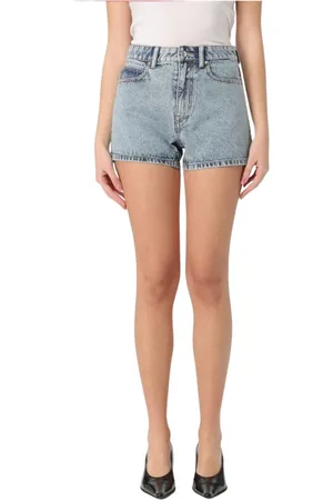 Alexander Wang Femme, Shorts, Bleu, Taille: W27 Shorts Denim Bleu Design Élégant Polyvalent