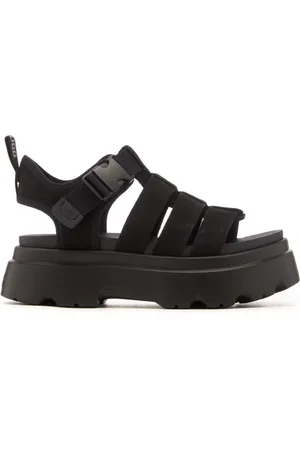 UGG Femme, Chaussures, Noir, Taille: 38 EU Sandales Confortables Noires pour Femmes