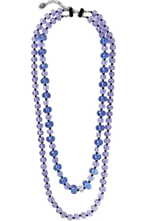 Emporio Armani Femme, Accessoires, Bleu, Taille: ONE Size Collier à Perles et Cristaux Superposés