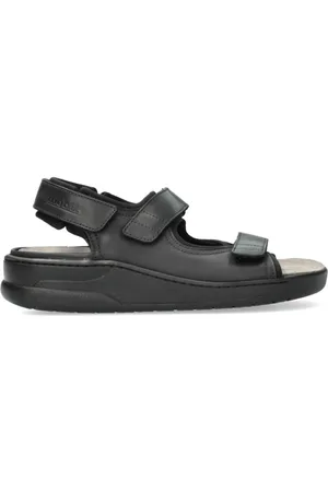 Mephisto Homme, Chaussures, Noir, Taille: 39 EU Sandale large en cuir noir