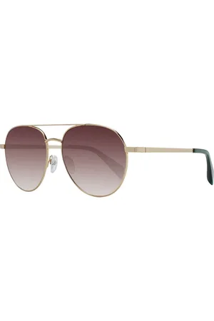 Ted Baker Homme, Accessoires, Jaune, Taille: ONE Size Lunettes de Soleil Aviateur Or Marron Dégradé