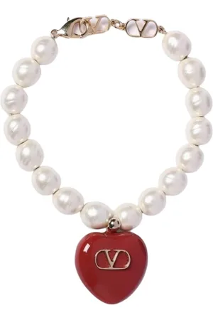 VALENTINO GARAVANI Femme, Accessoires, Jaune, Taille: S Bracelet Perle Cœur Charme Bijoux