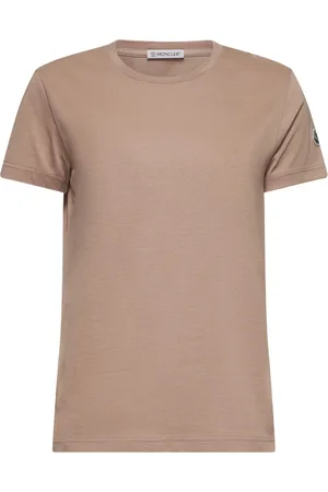 Moncler Femme, Tops, Rose, Taille: 42 FR T-shirts et Polos Roses avec Patch Logo