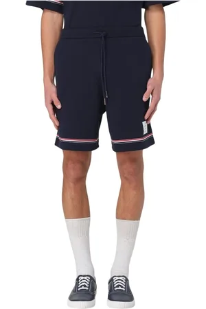 Thom Browne Homme, Shorts, Bleu, Taille: XL Short Marine à Bordures Tricolores