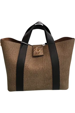 Borbonese Femme, Sacs, Brun, Taille: ONE Size Sac de Shopping Graffiti avec Fermeture à Bouton