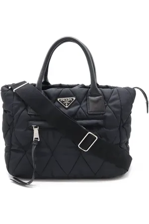 Prada Femme, Pre-owned, Noir, Taille: ONE Size Pre-owned Toile cabas