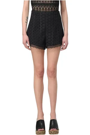 CHARO RUIZ IBIZA Femme, Shorts, Noir, Taille: 40 FR Shorts en Dentelle Noire Style Élégant