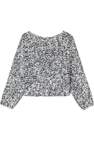 Twin-Set Femme, Blouses et Chemises, Noir, Taille: 40 FR Pull en fil bouclé style kimono