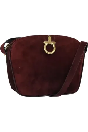 Salvatore Ferragamo Femme, Pre-owned, Rouge, Taille: ONE Size Pre-owned Daim sacs-ports-paule