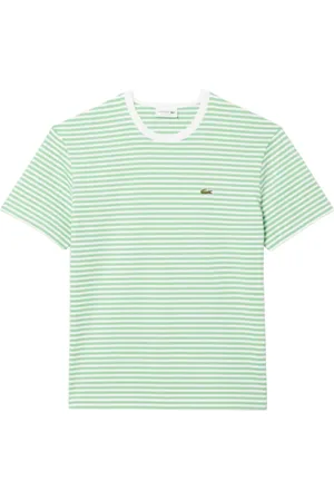 Lacoste Homme, Tops, Vert, Taille: M T-shirt épais à rayures en coton