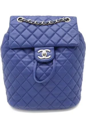 CHANEL Femme, Pre-owned, Bleu, Taille: ONE Size Pre-owned Cuir sacs-dos