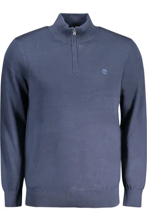Timberland Homme, Pulls, Bleu, Taille: M Pull en Coton Bleu à Manches Longues