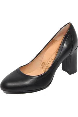 Unisa Femme, Chaussures, Noir, Taille: 35 EU Chaussures de mode en cuir noir avec talon de 9 cm