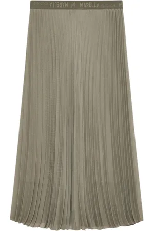 MARELLA Femme, Jupes, Vert, Taille: 36 FR Jupe Longue Plissée Soleil Verte