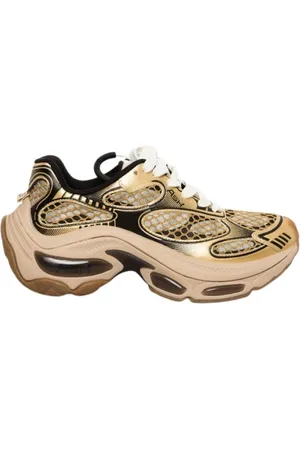 Ash Femme, Chaussures, Jaune, Taille: 38 EU Dragon Glamour Baskets Or/Noir