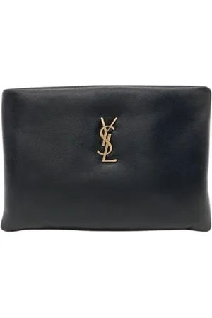 Saint Laurent Femme, Pre-owned, Noir, Taille: ONE Size Pre-owned Cuir trousses-de-toilette