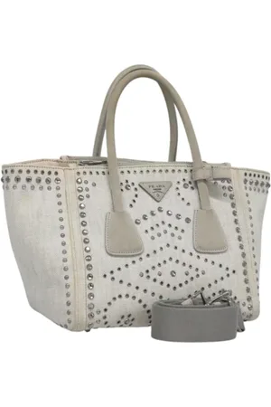 Prada Femme, Pre-owned, Gris, Taille: ONE Size Pre-owned Toile sacs-main