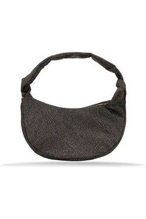 Borbonese Femme, Sacs, Brun, Taille: ONE Size Sac bandoulière Animalier avec bordure en cuir