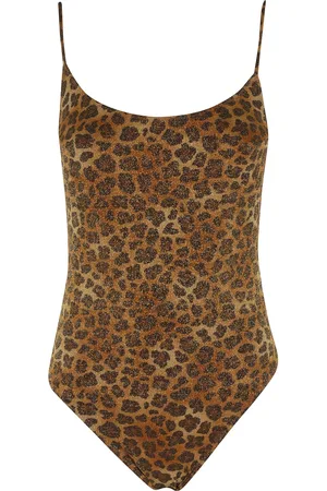 MC2 SAINT BARTH Femme, Maillots de bain, Brun, Taille: 36 FR Maillot de Bain Imprimé Léopard