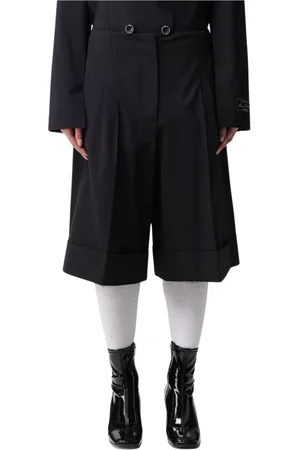 Msgm Femme, Shorts, Noir, Taille: 38 FR Shorts Plissés Noirs