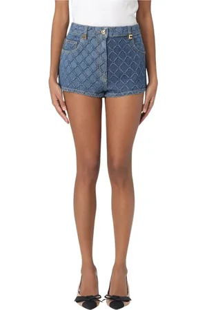 Elisabetta Franchi Femme, Shorts, Bleu, Taille: W27 Shorts en Denim matelassé