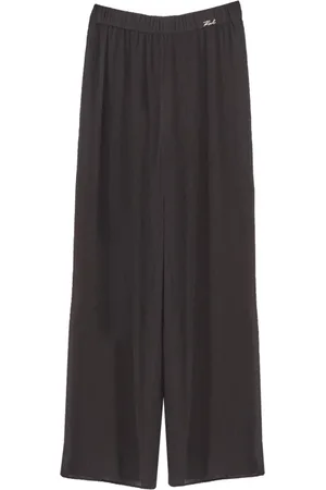 Karl Lagerfeld Femme, Pantalons, Noir, Taille: 38 FR Pantalon de Plage Plissé