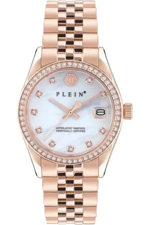 Philipp Plein Unisex, Accessoires, Jaune, Taille: ONE Size Montre pour femme Date Superlative Or rose