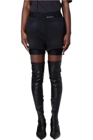 Alexander Wang Femme, Shorts, Noir, Taille: 44 FR Shorts Noirs à Superpositions Coupe Décontractée