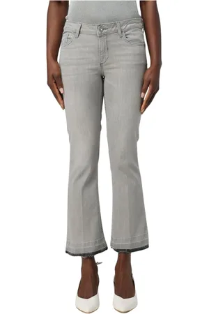 Liu Jo Femme, Jeans, Gris, Taille: W28 Jean Évasé Bleu Classique Avec Ourlet Effiloché