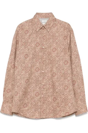 Brunello Cucinelli Homme, Chemises, Brun, Taille: XL Chemise à boutons avec motif Paisley