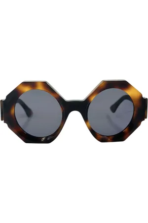 KUBORAUM Unisex, Accessoires, Brun, Taille: ONE Size Lunettes de Soleil Modernes Octogonales - Marron