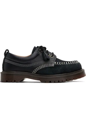 Dr. Martens Homme, Chaussures, Noir, Taille: 43 1/2 EU Chaussures Plates en Cuir Noir