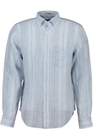 GANT Homme, Chemises, Bleu, Taille: M Chemise à rayures en lin