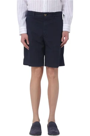 Brunello Cucinelli Homme, Shorts, Bleu, Taille: XL Shorts en Coton Bleu pour Homme