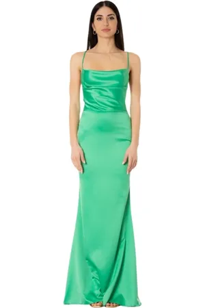 ACTUALEE Femme, Robes, Vert, Taille: 40 FR Robe élégante en satin avec dos croisé