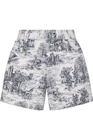 Dior Femme, Shorts, Bleu, Taille: 30 FR Shorts imprimés Toile de Jouy bleus