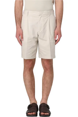 Emporio Armani Homme, Shorts, Blanc, Taille: M Shorts en Coton Plissé Blancs