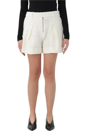 Jil Sander Femme, Shorts, Blanc, Taille: 38 FR Shorts Plissés Blancs Élégants