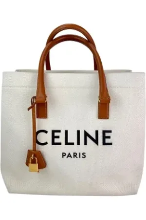 Céline Femme, Pre-owned, Blanc, Taille: ONE Size Pre-owned Toile sacs-celine