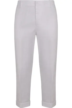 Dondup Homme, Pantalons, Blanc, Taille: W31 Pantalon en coton avec revers aux chevilles