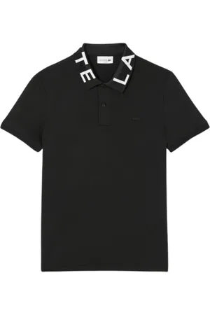 Lacoste Homme, Tops, Noir, Taille: XL Polo Graphique avec Détails Jacquard